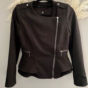 White House Black Market Peplum Moto Jacket Size 4P